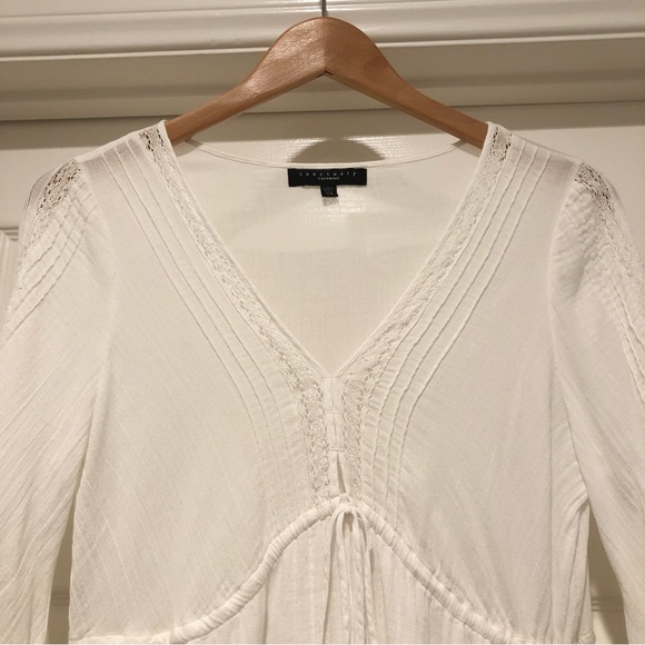 SANCTUARY White 100% Cotton Beach Vibes Dress Flared Sleeves Size XS Beautiful! - Picture 9 of 14